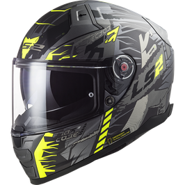 LS2 FF811 TECHBOT MATT TITANIUM H-V-YELLOW