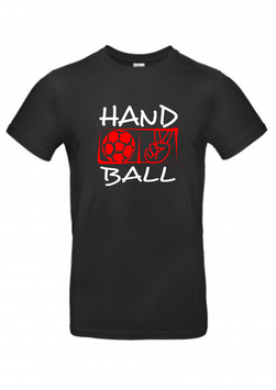 T-Shirt Handball Victory schwarz weiß/rot