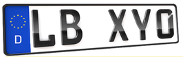 1 EUROKENNZEICHEN LB/VAI mit Versand