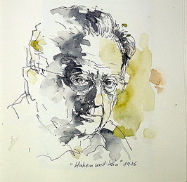 Bedeutende Denker im Portrait: Aquarellkunst von E. Fromm