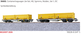 Esu 36600 Containertragwagen set, H0, Sgmmns,
