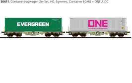 Esu 36611 Containertragwagen set, H0, Sgmmns,