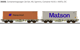 Esu 36608 Containertragwagen set, H0, Sgmmns,