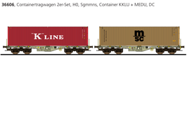 Esu 36606 Containertragwagen set, H0, Sgmmns,