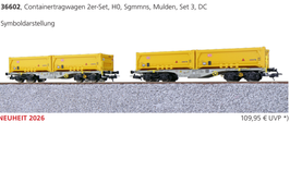 Esu 36602 Containertragwagen, H0, Sgmmns,