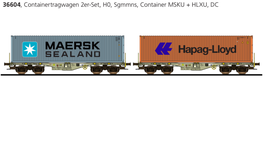Esu 36604 Containertragwagen set, H0, Sgmmns,