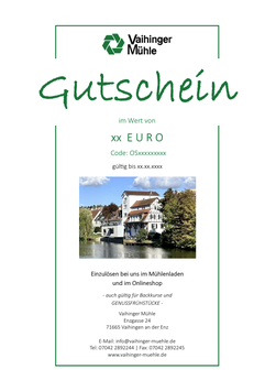 Gutschein Vaihinger Mühle