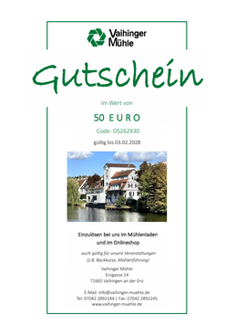 Gutschein Vaihinger Mühle (zum Ausdrucken)