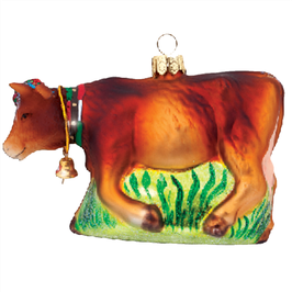 CR-056 Glasornament Kuh braun