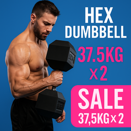 ラバー ヘックス ダンベル 37.5kg × 2個 セット
