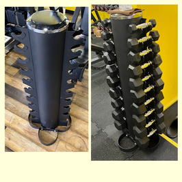 ラバー ヘックス ダンベル 1kg～10kg × 2個ずつ 計20個 ＋ 縦型ラック セット