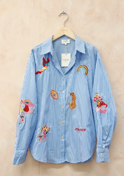 CHEMISE RAYEE AVEC BRODERIE