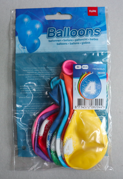 Ballonnen leeftijd '4', 8x 30 cm