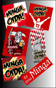 Minga Oida Aufkleber Paket