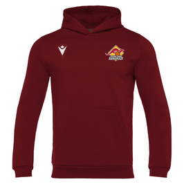 MACRON Banjo Hero Hoodie Cardinell rot mit kleinem Kangaroos Logo und Wunschname