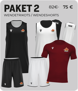 Kangaroos Paket 2 mit MACRON X500 Wendeset schwarz-grau mit kleinem Logo + Wunschname