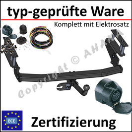 Opel Astra G Bj. 1998-2004 Anhängerkupplung starr mit geschraubtem Kugelkopf - mit Elektrosatz 13 polig