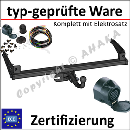 Renault Thalia I / II Bj. 1998- Anhängerkupplung starr mit geschraubtem Kugelkopf - mit Elektrosatz 13 polig