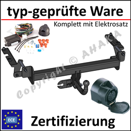 Opel Zafira B Bj. 2005-2011 Anhängerkupplung starr mit geschraubtem Kugelkopf - mit Elektrosatz 13 polig