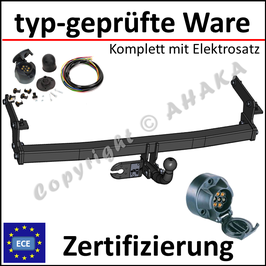 Volvo V40 / S40 I Bj. 1995-2004 Anhängerkupplung starr mit geschraubtem Kugelkopf - mit Elektrosatz 7 polig