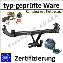 Fiat Panda II 4x4 Bj. 2003-2011 Anhängerkupplung starr mit geschraubtem Kugelkopf - mit Elektrosatz 7 polig