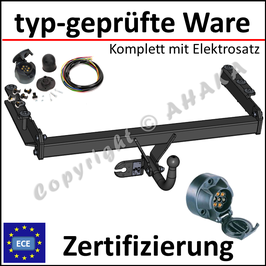 Skoda Superb I Bj. 2002-2008 Anhängerkupplung starr mit geschraubtem Kugelkopf - mit Elektrosatz 7 polig