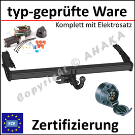 Volvo S80 I Bj. 1998-2006 Anhängerkupplung starr mit geschraubtem Kugelkopf - mit Elektrosatz 7 polig