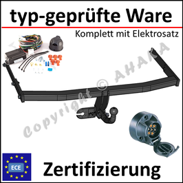 VW Golf V / VI Bj. 2007- Anhängerkupplung starr mit geschraubtem Kugelkopf - mit Elektrosatz 7 polig