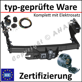 VW T4 Bus Kasten Caravelle Bj. 1996-2003 Anhängerkupplung starr mit geschraubtem Kugelkopf - mit Elektrosatz 7 polig