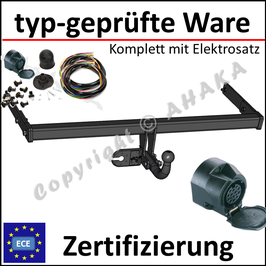 Audi A3 8L1 Bj. 1996-2003 Anhängerkupplung starr mit geschraubtem Kugelkopf - mit Elektrosatz 13 polig