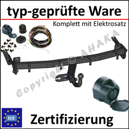 VW Caddy II Bj. 1995-2003 Anhängerkupplung starr mit geschraubtem Kugelkopf - mit Elektrosatz 13 polig