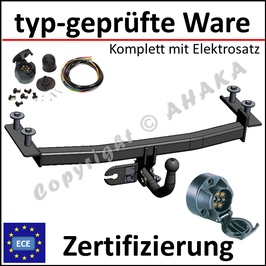 Ford Fiesta IV Bj. 1995-2002 Anhängerkupplung starr mit geschraubtem Kugelkopf - mit Elektrosatz 7 polig