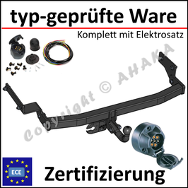 Renault Clio II Bj. 1998-2005 Anhängerkupplung starr mit geschraubtem Kugelkopf - mit Elektrosatz 7 polig