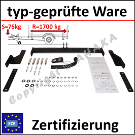 Opel Vectra B Bj. 1996-2002 Anhängerkupplung starr mit geschraubtem Kugelkopf - ohne Elektrosatz