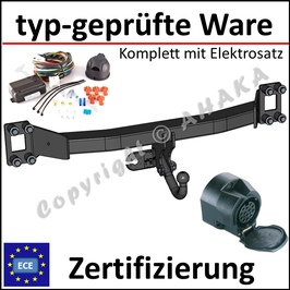 VW Touareg Bj. 2002- Anhängerkupplung starr mit geschraubtem Kugelkopf - mit Elektrosatz 13 polig