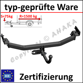 Hyundai i30 Bj. 2007-2012 Anhängerkupplung starr mit geschraubtem Kugelkopf - ohne Elektrosatz