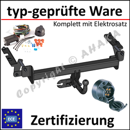 Opel Zafira B Bj. 2005-2011 Anhängerkupplung starr mit geschraubtem Kugelkopf - mit Elektrosatz 7 polig