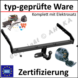 VW Passat B7 Bj. 2010-2014 Anhängerkupplung starr mit geschraubtem Kugelkopf - mit Elektrosatz 7 polig