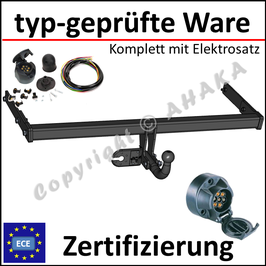 Audi A3 8L1 Bj. 1996-2003 Anhängerkupplung starr mit geschraubtem Kugelkopf - mit Elektrosatz 7 polig