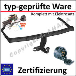 Renault Megane III Bj. 2008- Anhängerkupplung starr mit geschraubtem Kugelkopf - mit Elektrosatz 7 polig