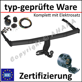 Renault Megane II Bj. 2002-2008 Anhängerkupplung starr mit geschraubtem Kugelkopf - mit Elektrosatz 7 polig