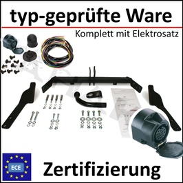 Peugeot Partner Bj. 1996-2008 Anhängerkupplung starr mit geschraubtem Kugelkopf - mit Elektrosatz 13 polig