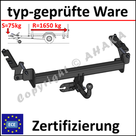 Opel Zafira B Bj. 2005-2011 Anhängerkupplung starr mit geschraubtem Kugelkopf - ohne Elektrosatz