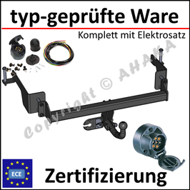 Opel Combo C Bj. 2001-2011 Anhängerkupplung starr mit geschraubtem Kugelkopf - mit Elektrosatz 7 polig