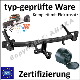 Mercedes-Benz C-Klasse W203 / S203 Bj. 2000-2007 Anhängerkupplung starr mit geschraubtem Kugelkopf - mit Elektrosatz 13 polig