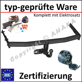 VW Golf V / VI / Plus Bj. 2003- Anhängerkupplung starr mit geschraubtem Kugelkopf - mit Elektrosatz 7 polig