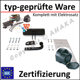 Jeep Commander Bj. 2005-2010 Anhängerkupplung starr mit geschraubtem Kugelkopf - mit Elektrosatz 13 polig