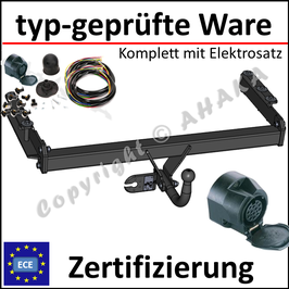 Skoda Superb I Bj. 2002-2008 Anhängerkupplung starr mit geschraubtem Kugelkopf - mit Elektrosatz 13 polig