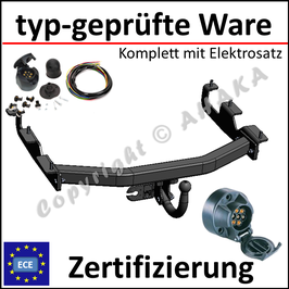 Jeep Grand Cherokee II Bj. 1998-2005 Anhängerkupplung starr mit geschraubtem Kugelkopf - mit Elektrosatz 7 polig