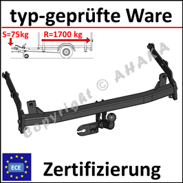 Peugeot 406 Bj. 1995-2004 Anhängerkupplung starr mit geschraubtem Kugelkopf - ohne Elektrosatz